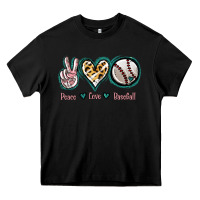 Black Peace Love Baseball Heavy Core Tee - Jasminsmagicworld
