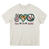Cream Peace Love Baseball Heavy Core Tee - Jasminsmagicworld