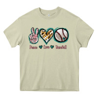 Mossy Peace Love Baseball Heavy Core Tee - Jasminsmagicworld