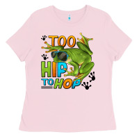Bubblegum Pink too hip to hop frog Ladies Tee - LillyAllenDesigns