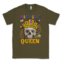 Army Green Skull Mardi Gras queen Classic Tee - FaDigitalArtStudio