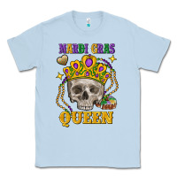 Dusty Blue Skull Mardi Gras queen Classic Tee - FaDigitalArtStudio