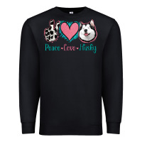 Black Peace Love Husky Premium Sweatshirt - Jasminsmagicworld