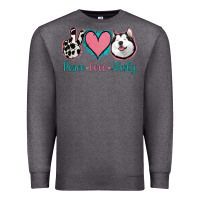 Charcoal Heather Peace Love Husky Premium Sweatshirt - Jasminsmagicworld