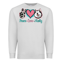 Dove Grey Peace Love Husky Premium Sweatshirt - Jasminsmagicworld