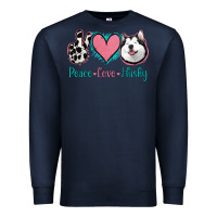 Navy Peace Love Husky Premium Sweatshirt - Jasminsmagicworld
