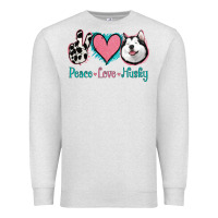 Oatmeal Heather Peace Love Husky Premium Sweatshirt - Jasminsmagicworld