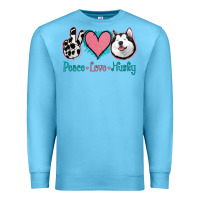 Ocean Blue Peace Love Husky Premium Sweatshirt - Jasminsmagicworld