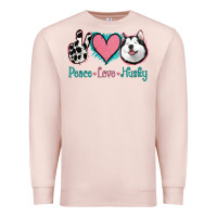 Pale Pink Peace Love Husky Premium Sweatshirt - Jasminsmagicworld