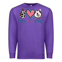 Purple Peace Love Husky Premium Sweatshirt - Jasminsmagicworld