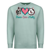 Seafoam Peace Love Husky Premium Sweatshirt - Jasminsmagicworld