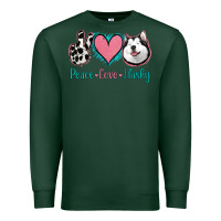 Sports Green Peace Love Husky Premium Sweatshirt - Jasminsmagicworld