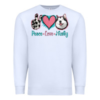 White Peace Love Husky Premium Sweatshirt - Jasminsmagicworld