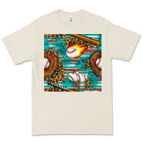Bone baseball glove and bat with serape seamless pattern Premium Tee - BundleAndBundleShop