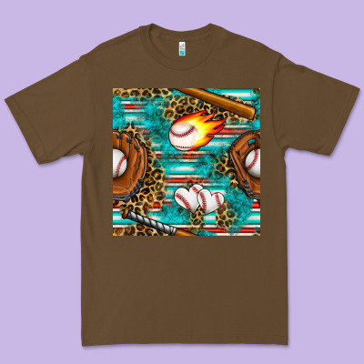 Baseball Glove And Bat With Serape Seamless Pattern Premium Tee Designed By Bundleandbundleshop