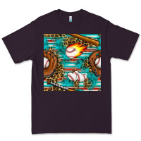 Plum baseball glove and bat with serape seamless pattern Premium Tee - BundleAndBundleShop