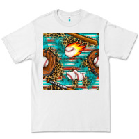White baseball glove and bat with serape seamless pattern Premium Tee - BundleAndBundleShop