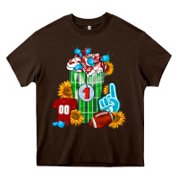 Chocolate Brown Football Frappe Heavy Core Tee - FaDigitalArtStudio