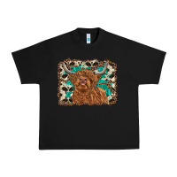 Black highland cow western background Urban Heavy Tee - RanaPortraitStore