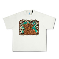 Pistachio highland cow western background Urban Heavy Tee - RanaPortraitStore