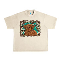 Sandshell highland cow western background Urban Heavy Tee - RanaPortraitStore