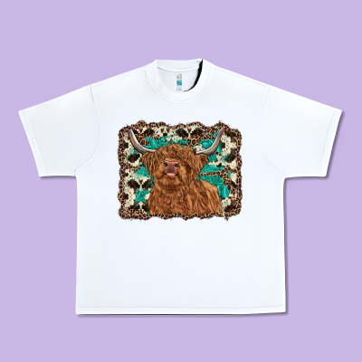 Highland Cow Western Background Urban Heavy Tee Designed By Ranaportraitstore