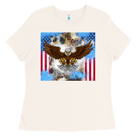 Bone America Eagle Ladies Tee - CowhideDigitalArt