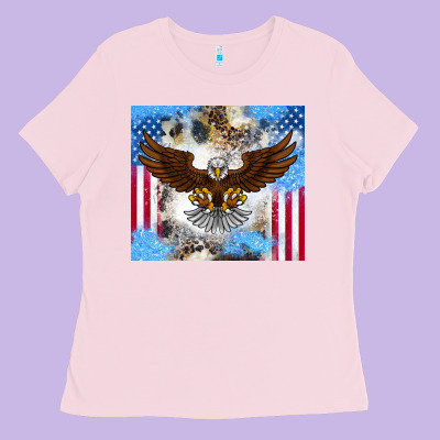 America Eagle Ladies Tee Designed By Cowhidedigitalart