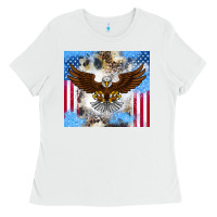 White America Eagle Ladies Tee - CowhideDigitalArt