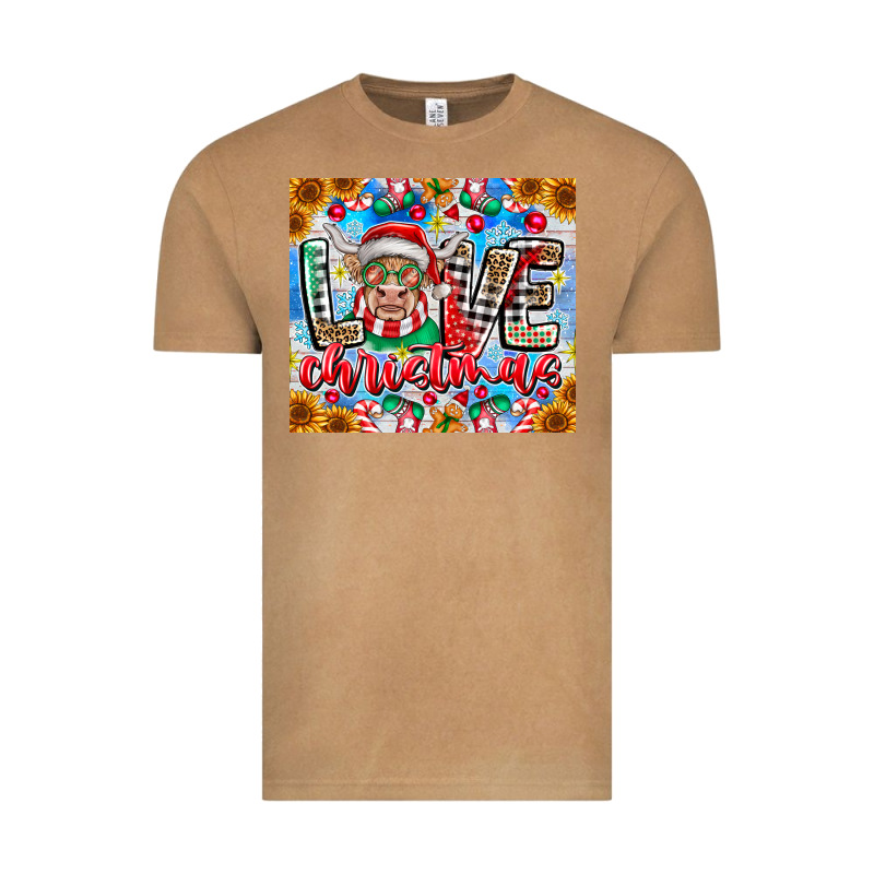 Love Christmas Highland Cow Vintage Tee by CowhideDigitalArt | Teevron