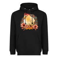 Black Chick With Flowers Feopard Heavyweight Hoodie - Jasminsmagicworld