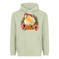 Matcha Chick With Flowers Feopard Heavyweight Hoodie - Jasminsmagicworld