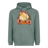 Sage Chick With Flowers Feopard Heavyweight Hoodie - Jasminsmagicworld