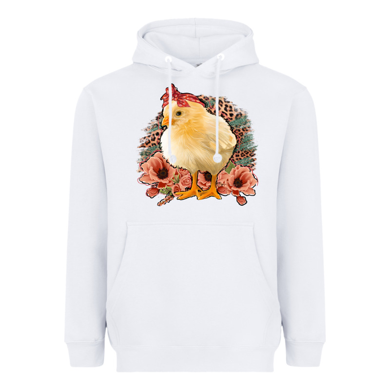 Chick With Flowers Feopard Heavyweight Hoodie by Jasminsmagicworld | Teevron