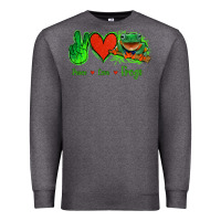 Charcoal Heather Peace Love Frogs Premium Sweatshirt - Jasminsmagicworld