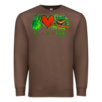 Chestnut Peace Love Frogs Premium Sweatshirt - Jasminsmagicworld