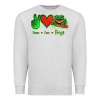 Dove Grey Peace Love Frogs Premium Sweatshirt - Jasminsmagicworld