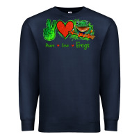 Navy Peace Love Frogs Premium Sweatshirt - Jasminsmagicworld