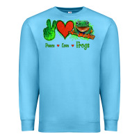 Ocean Blue Peace Love Frogs Premium Sweatshirt - Jasminsmagicworld