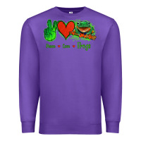 Purple Peace Love Frogs Premium Sweatshirt - Jasminsmagicworld