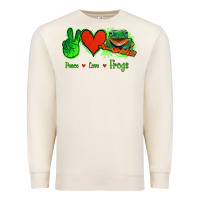 Sandshell Peace Love Frogs Premium Sweatshirt - Jasminsmagicworld