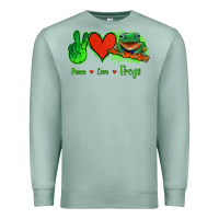Seafoam Peace Love Frogs Premium Sweatshirt - Jasminsmagicworld
