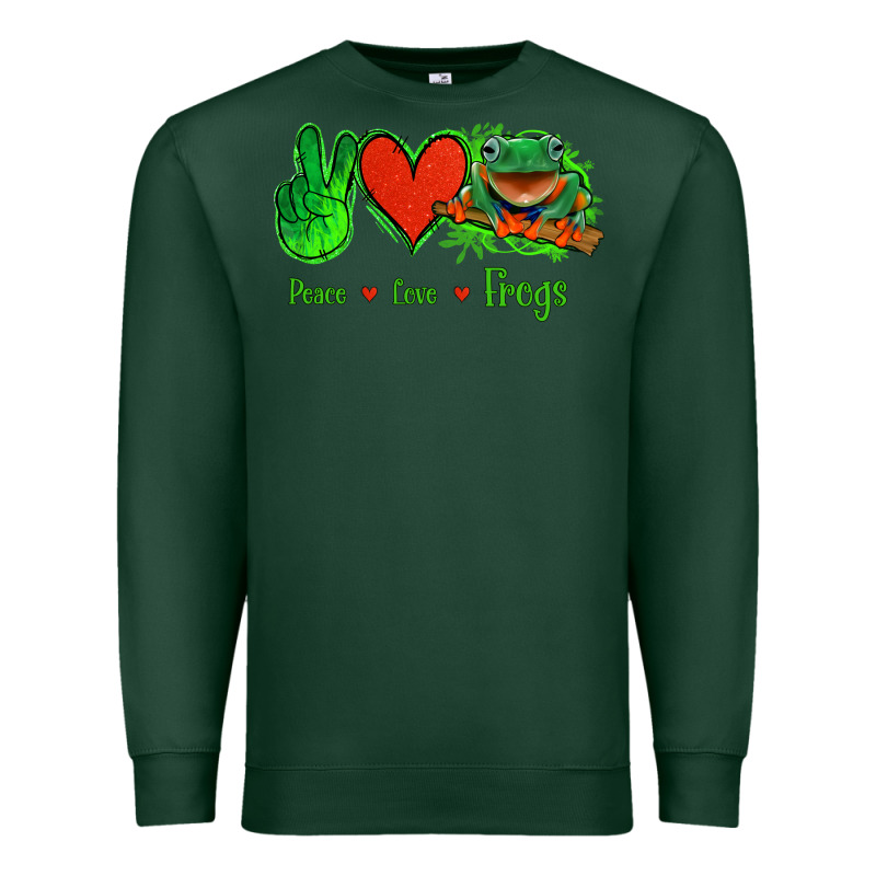 Peace Love Frogs Premium Sweatshirt by Jasminsmagicworld | Teevron