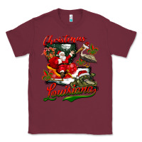 Burgundy louisiana christmas with santa Classic Tee - BarkalooDesign
