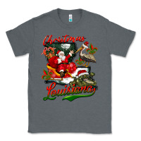 Charcoal Heather louisiana christmas with santa Classic Tee - BarkalooDesign