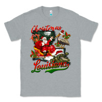 Heather Grey louisiana christmas with santa Classic Tee - BarkalooDesign