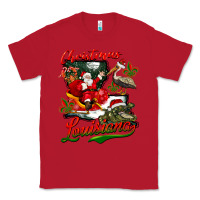 Red louisiana christmas with santa Classic Tee - BarkalooDesign