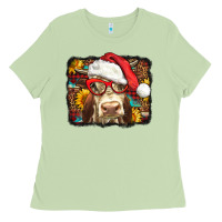 Matcha Christmas Cow Ladies Tee - LillyAllenDesigns