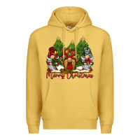 Antique Gold merry christmas gnomies Premium Hoodie - BarkalooDesign
