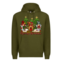 Army Green merry christmas gnomies Premium Hoodie - BarkalooDesign